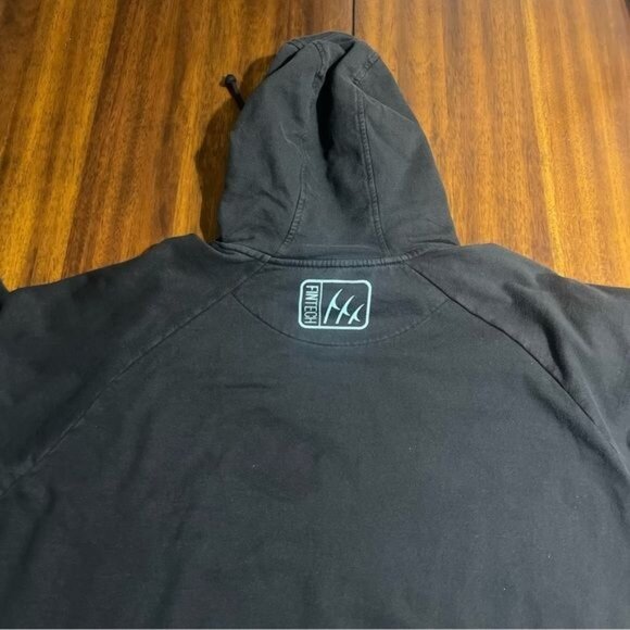 Fintech Box Logo Point Breeze Fleece Pullover Hoodie - Medium - Anthracite, NWT - Picture 5 of 9